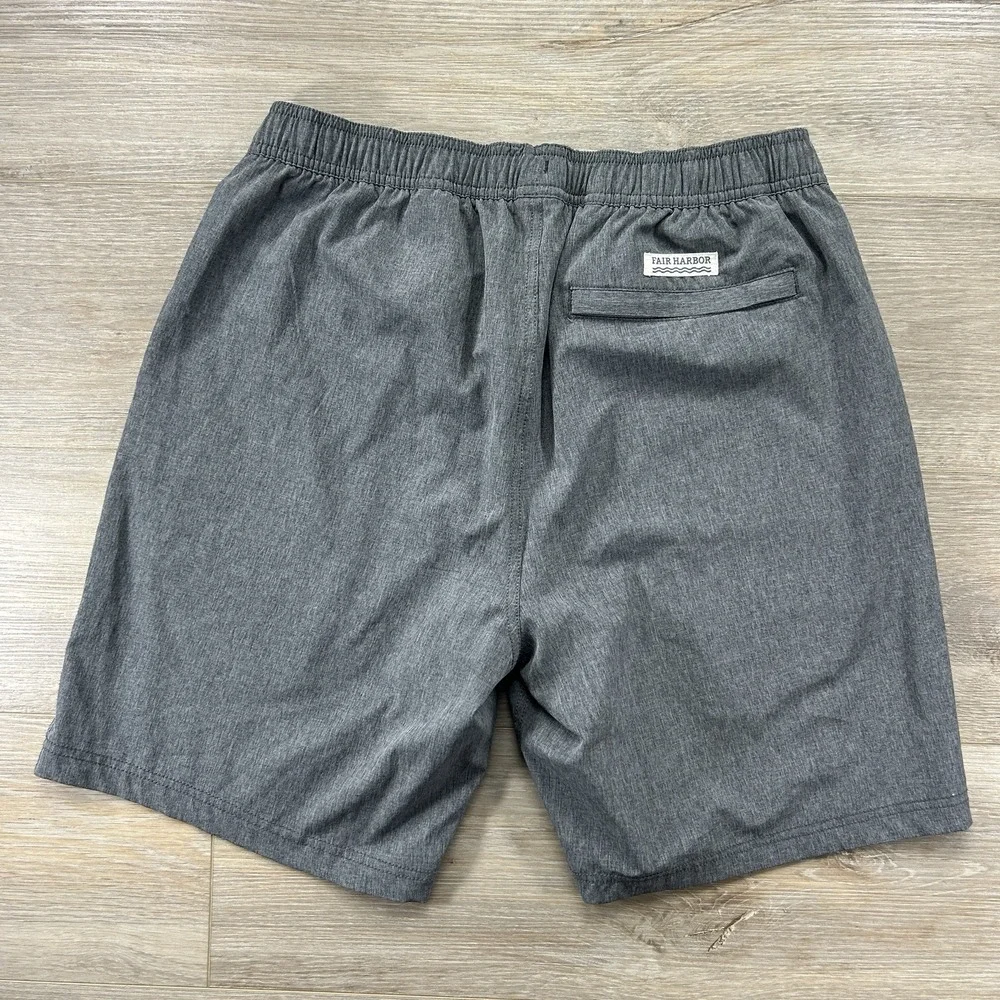Fair Harbor Swim Trunks Mens Large Gray Drawstring Pockets Resort Beach Preppy